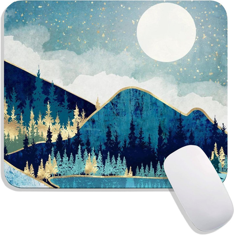Mountain Sunrise Mouse Pad Watercolor Premium-Textured Mousepads Design Mousepad Неплъзгаща се гумена основа Подложка за компютърна мишка