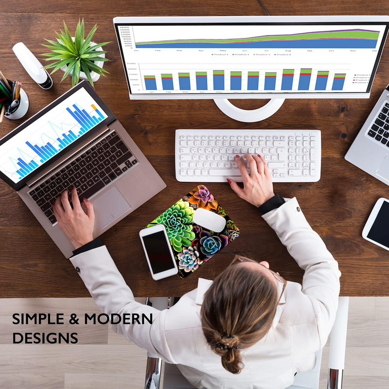 Подложка за мишка със сочни цветя Подложки за мишка с акварелна текстура с премиум дизайн Подложка за мишка Неплъзгаща се гумена основа Подложки за компютърна мишка