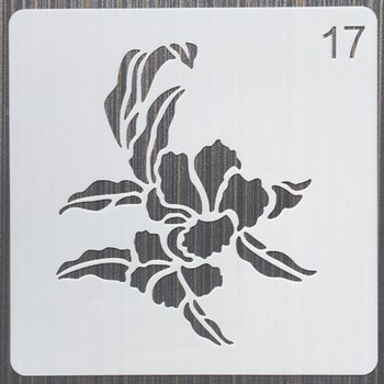 1Pcs 13Cm цвете за многократна употреба Направи си сам шаблони за наслояване Стенна живопис Мебели Албум за оцветяване Релеф Декоративен шаблон