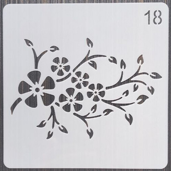 1Pcs 13Cm цвете за многократна употреба Направи си сам шаблони за наслояване Стенна живопис Мебели Албум за оцветяване Релеф Декоративен шаблон