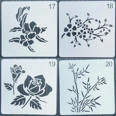 1 buc 13 cm flori reutilizabile șabloane stratificate bricolaj pictură pe perete mobilă album de însemnări de colorat șablon decorativ pentru album în relief