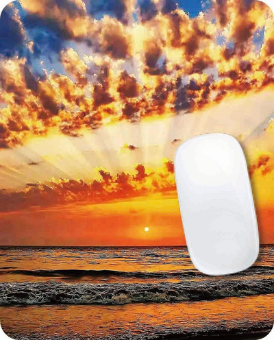 Sunrise Beach Gaming Mouse Pad Сладка подложка за мишка Миещи се нехлъзгащи се гумени подложки за мишки 7,9x9,5 инча за лаптоп, офис компютър