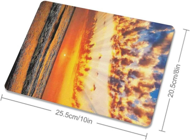 Sunrise Beach Gaming Mouse Pad Сладка подложка за мишка Миещи се нехлъзгащи се гумени подложки за мишки 7,9x9,5 инча за лаптоп, офис компютър