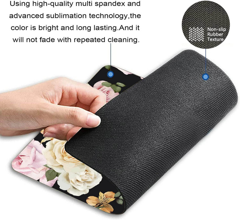 Флорален модел с рози Подложка за мишка Акварел Роза Подложка за мишка Подложка за мишка Квадратна подложка за мишка Неплъзгаща се гумена основа Подложки за мишка