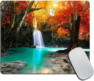 Hiirepadi ristkülik Deep Forest Waterfall libisemisvastane kummist hiirepadi mängude jaoks kontoris sülearvuti arvuti arvuti meeste naiste lapsed