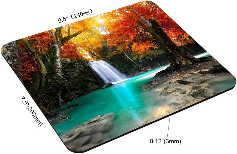 Hiirepadi ristkülik Deep Forest Waterfall libisemisvastane kummist hiirepadi mängude jaoks kontoris sülearvuti arvuti arvuti meeste naiste lapsed