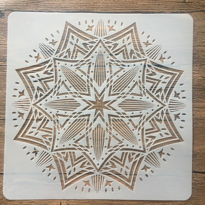 30 * 30 cm Mandala Geometrie Pictură de perete DIY Șabloane de stratificare Album de însemnări de colorat Album de reliefare Șablon decorativ pentru pereți