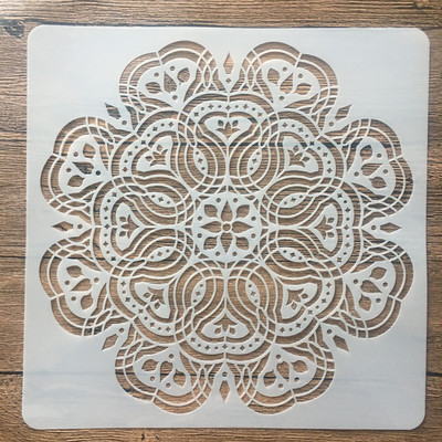 30 * 30 cm Mandala Geometrie Pictură de perete DIY Șabloane de stratificare Album de însemnări de colorat Album de reliefare Șablon decorativ pentru pereți