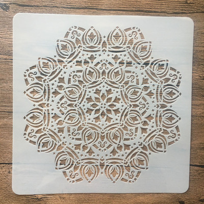 30 * 30 cm Mandala Geometrie Pictură de perete DIY Șabloane de stratificare Album de însemnări de colorat Album de reliefare Șablon decorativ pentru pereți