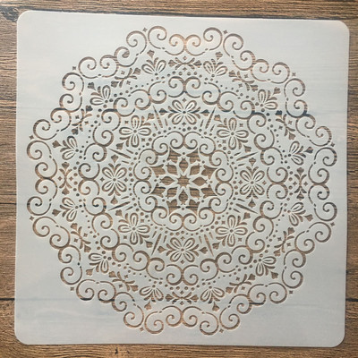 30 * 30 cm Mandala Geometrie Pictură de perete DIY Șabloane de stratificare Album de însemnări de colorat Album de reliefare Șablon decorativ pentru pereți