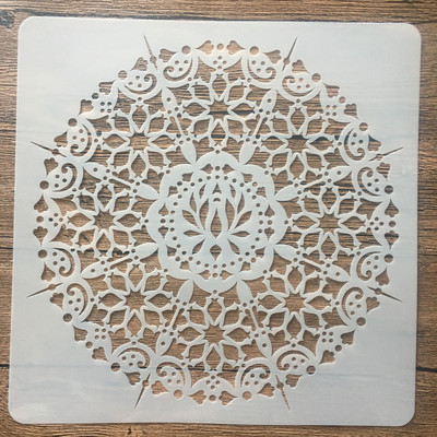30 * 30 cm Mandala Geometrie Pictură de perete DIY Șabloane de stratificare Album de însemnări de colorat Album de reliefare Șablon decorativ pentru pereți