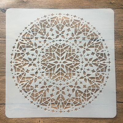 30 * 30 cm Mandala Geometrie Pictură de perete DIY Șabloane de stratificare Album de însemnări de colorat Album de reliefare Șablon decorativ pentru pereți