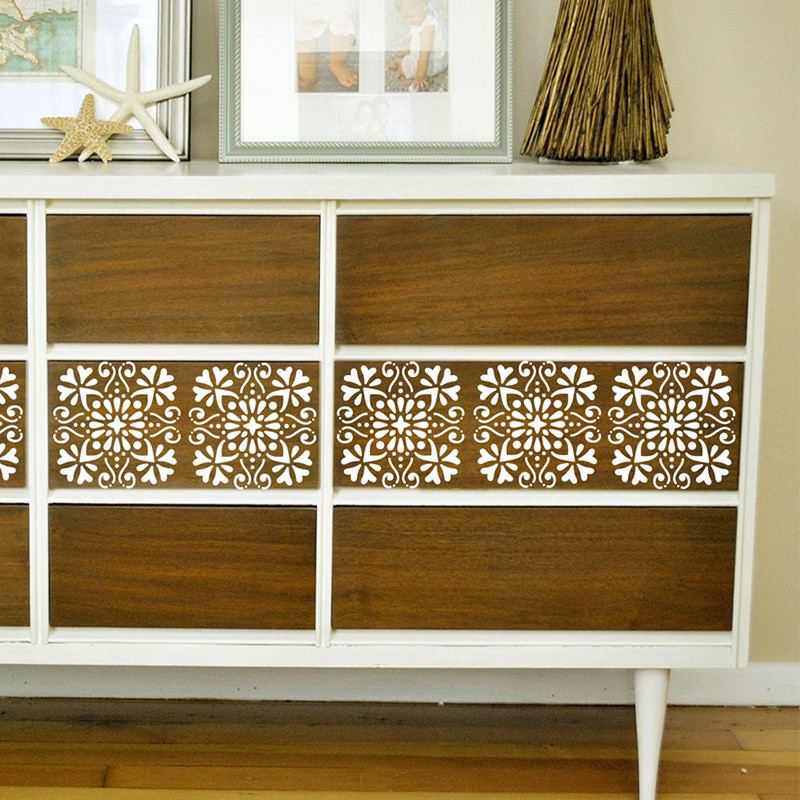 Mandala 1vnt 15 * 15 forma „pasidaryk pats“ namų dekoravimo piešimo šablonas lazeriu pjaustomas sienų šablonas dažymo plytelių plytelių trafaretas