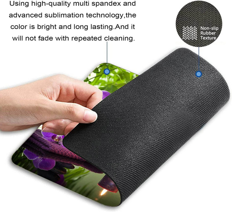 Kamenje, aromatične svijeće i cvjetovi orhideja Podloga za miš Neklizajuće gumene podloge za uredsko kućno prijenosno računalo 9,5"x7,9" inča