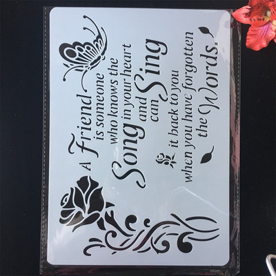 29*21cm A4 Паунови пера Направи си сам Занаятчийски шаблони за наслояване Картина Скрапбукинг Щамповане Релефен албум Декоративен шаблон