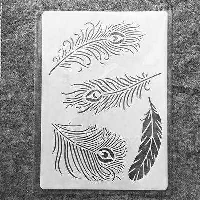 29*21cm A4 Паунови пера Направи си сам Занаятчийски шаблони за наслояване Картина Скрапбукинг Щамповане Релефен албум Декоративен шаблон