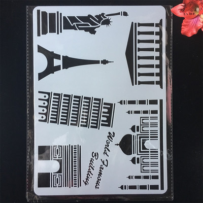 29*21cm A4 Паунови пера Направи си сам Занаятчийски шаблони за наслояване Картина Скрапбукинг Щамповане Релефен албум Декоративен шаблон