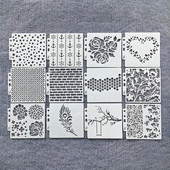 Διακοσμητικό πρότυπο άλμπουμ με ανάγλυφο 13*14 εκατοστά DIY στένσιλ ζωγραφικής τοίχου 13*14 cm