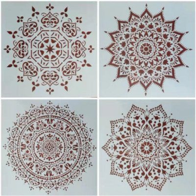 Διακοσμητικό πρότυπο άλμπουμ 30*30cm Big Geometry Mandala Lotus DIY Στένσιλ τοίχου Ζωγραφική Scrapbooking Χρωματισμός ανάγλυφο άλμπουμ