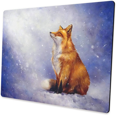 Fox Mouse Pad Egyedi kialakítású, csúszásgátló gumi bázisú egérpad asztali számítógépekhez és laptopokhoz, 9,5 x 7,9 hüvelykes