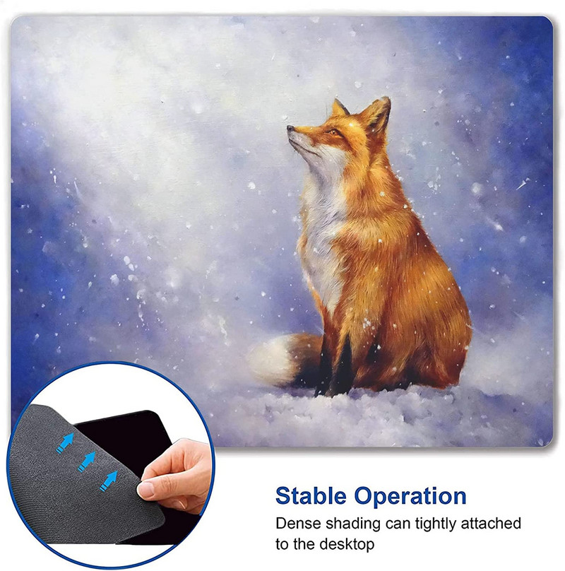Fox Mouse Pad Μοναδικής σχεδίασης Αντιολισθητική βάση από καουτσούκ για επιτραπέζιους υπολογιστές και φορητούς υπολογιστές Mouse Pad 9,5X7,9 ιντσών