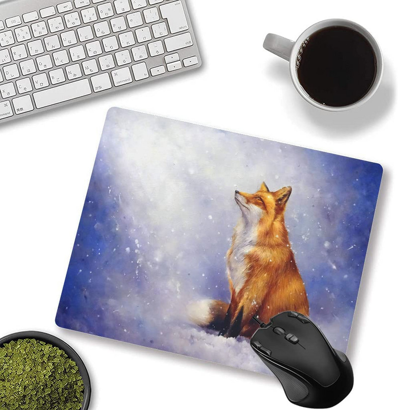 Fox Mouse Pad Μοναδικής σχεδίασης Αντιολισθητική βάση από καουτσούκ για επιτραπέζιους υπολογιστές και φορητούς υπολογιστές Mouse Pad 9,5X7,9 ιντσών