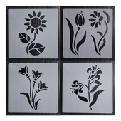 1 τεμ 13*13 εκ. Καλούπι λουλουδιών DIY Στένσιλ στρώσεων Ζωγραφική τοίχου Έπιπλα Λεύκωμα χρωματισμού Ανάγλυφο διακοσμητικό πρότυπο άλμπουμ