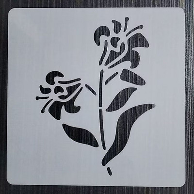 1 τεμ 13*13 εκ. Καλούπι λουλουδιών DIY Στένσιλ στρώσεων Ζωγραφική τοίχου Έπιπλα Λεύκωμα χρωματισμού Ανάγλυφο διακοσμητικό πρότυπο άλμπουμ