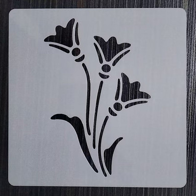 1 τεμ 13*13 εκ. Καλούπι λουλουδιών DIY Στένσιλ στρώσεων Ζωγραφική τοίχου Έπιπλα Λεύκωμα χρωματισμού Ανάγλυφο διακοσμητικό πρότυπο άλμπουμ