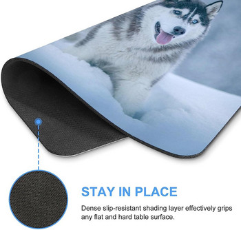Siberian Huskies on Snow Mouse Pad Αντιολισθητικό Computer Mouse Mat Mousepad με λαστιχένια βάση για οικιακό υπολογιστή γραφείου 20 * 25cm