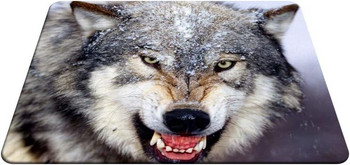 Wolf Gaming Mousepad Angry Wolf in The Snow Mouse Pad Mouse Mat for Computer Desk Laptop Office 9,5 x 7,9 ιντσών Αντιολισθητικό καουτσούκ