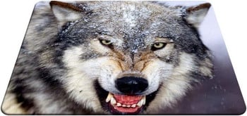 Подложка за мишка Wolf Gaming Angry Wolf in The Snow Подложка за мишка Подложка за мишка за компютърно бюро, лаптоп, офис 9,5 X 7,9 инча Неплъзгаща се гума