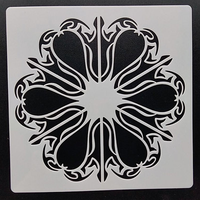 1 tk 15*15 cm mandala šabloon mööblile seintele maalimine kaunistus kihistamine plastik meisterdamine värvimine reljeef Väljalõigete album Stenci