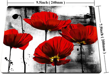 Πανέμορφο Vintage Poppy Flower Painting Art Design Mouse Pad 9,5X7,9 ίντσες 9,5x7,9 ίντσες