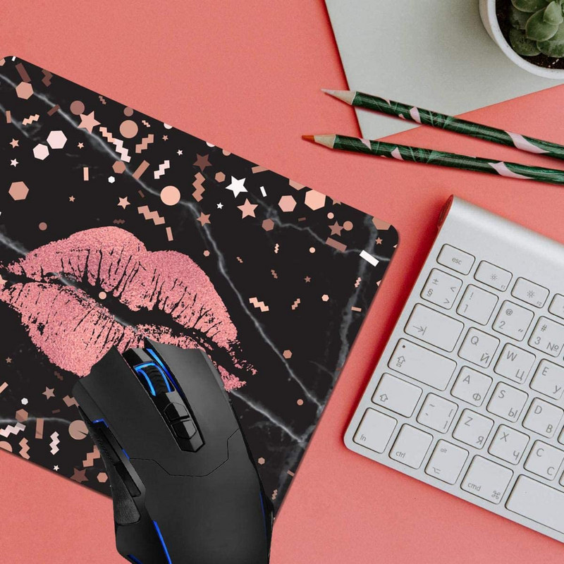 Podloga za miša, Trendy Rose Gold Mramor Svjetlucavi uzorak Podloge za računalne miševe Stolni dodaci Neklizajuća gumena podloga, Podloga za miša