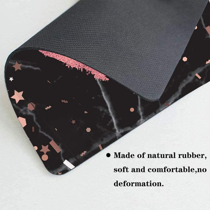 Podloga za miša, Trendy Rose Gold Mramor Svjetlucavi uzorak Podloge za računalne miševe Stolni dodaci Neklizajuća gumena podloga, Podloga za miša