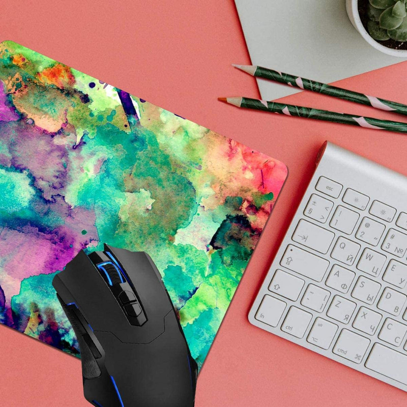 Podloga za miša, šarene akvarelne boje koje prskaju Podloge za računalni miš Stolni dodaci Neklizajuća gumena podloga, Podloga za miša za miš za prijenosno računalo