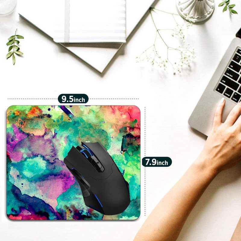 Podloga za miša, šarene akvarelne boje koje prskaju Podloge za računalni miš Stolni dodaci Neklizajuća gumena podloga, Podloga za miša za miš za prijenosno računalo