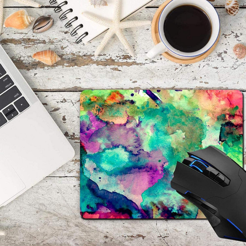 Podloga za miša, šarene akvarelne boje koje prskaju Podloge za računalni miš Stolni dodaci Neklizajuća gumena podloga, Podloga za miša za miš za prijenosno računalo
