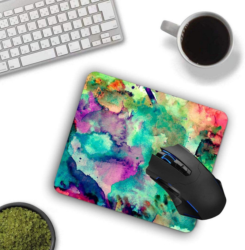 Podloga za miša, šarene akvarelne boje koje prskaju Podloge za računalni miš Stolni dodaci Neklizajuća gumena podloga, Podloga za miša za miš za prijenosno računalo