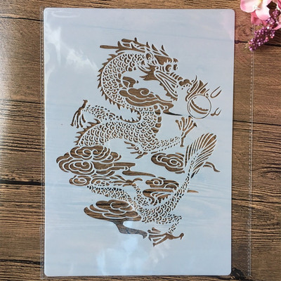 A4 29 cm Mandala Dragon Wheel Tassel DIY Šablone za slojeve Zidne slike Album za utiskivanje Ukrasni predložak