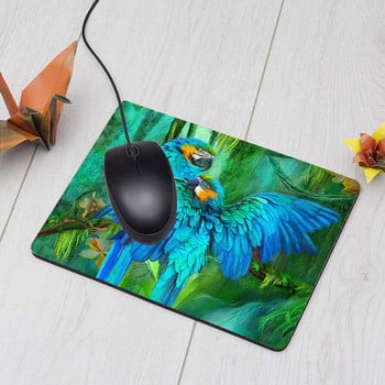 Macaws Mousepad Tropic Spirits Χρυσό και Μπλε Macaws Mouse Pad Ποντίκι για γραφείο υπολογιστή 9,5Χ7,9 ιντσών Αντιολισθητικό καουτσούκ