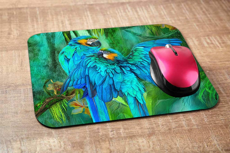 Macaws podloga za miša Tropic Spirits Zlatna i plava podloga za miša Macaws podloga za miš za računalni stol 9,5x7,9 inča neklizajuća guma