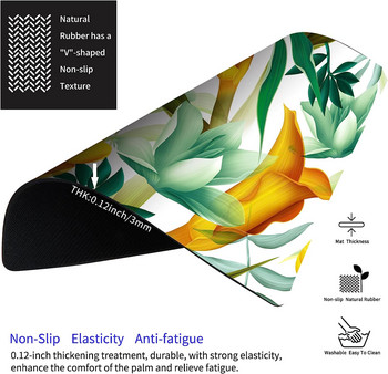 Simple Line Flower Green Leaf Σχεδιασμός Mouse Pad Αντιολισθητικό Αντιολισθητικό Ασύρματο Mouse Pad για αδιάβροχο Mouse Pad 9,5 x 7,9 ίντσες