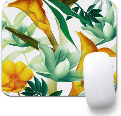 Simple Line Flower Green Leaf Σχεδιασμός Mouse Pad Αντιολισθητικό Αντιολισθητικό Ασύρματο Mouse Pad για αδιάβροχο Mouse Pad 9,5 x 7,9 ίντσες