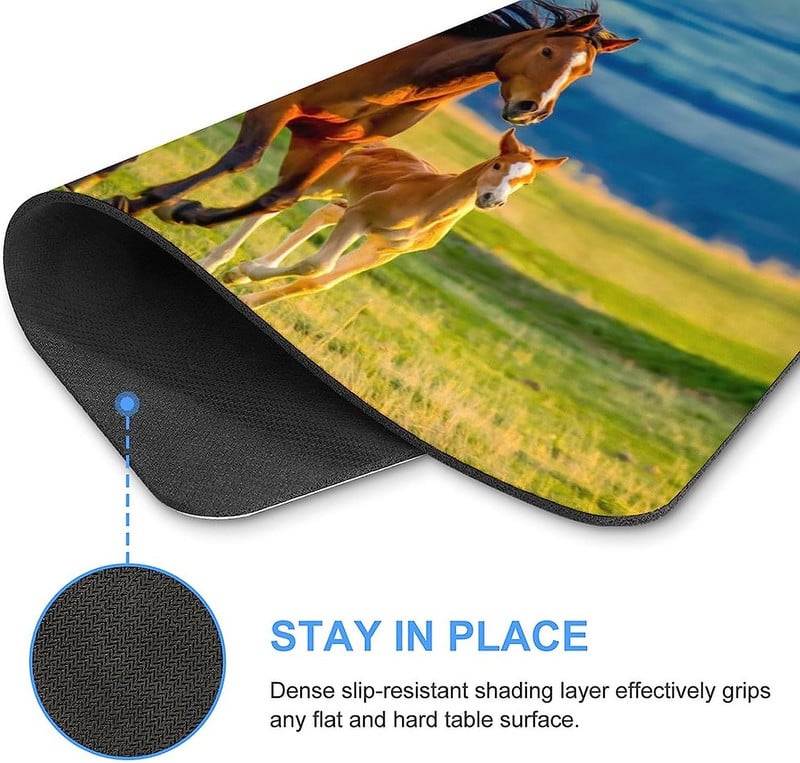 Подложка за мишка Horse Mare и Little Foal Неплъзгаща се подложка за компютърна мишка Подложка за мишка с гумена основа за домашен офис компютър 20 * 25 см