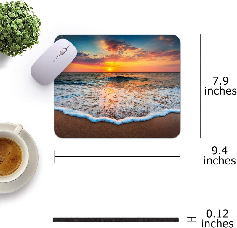 Kandiline hiirematt 9,5 × 7,9 tolli merepinnaga libisemiskindlast kummist alusega veekindel hiirematt kontorisülearvutile kodureisile