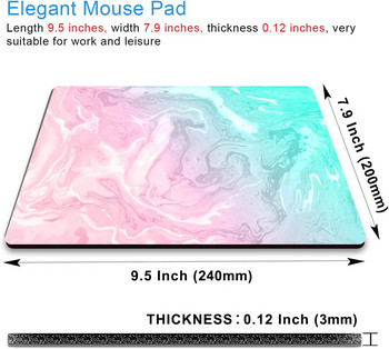 Ροζ και πράσινο μάρμαρο Mousepad Beautiful Marbled Ink Art Mouse Pad για γυναίκες Αντιολισθητικό ποντίκι με βάση από καουτσούκ για φορητό υπολογιστή