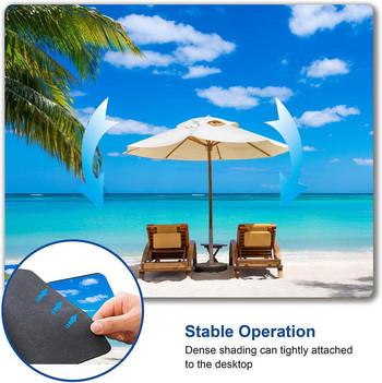 Mouse Pad Beach Mouse Pad Τετράγωνο αδιάβροχο Mouse Pad Αντιολισθητική βάση από καουτσούκ για φορητούς υπολογιστές γραφείου 9,5\