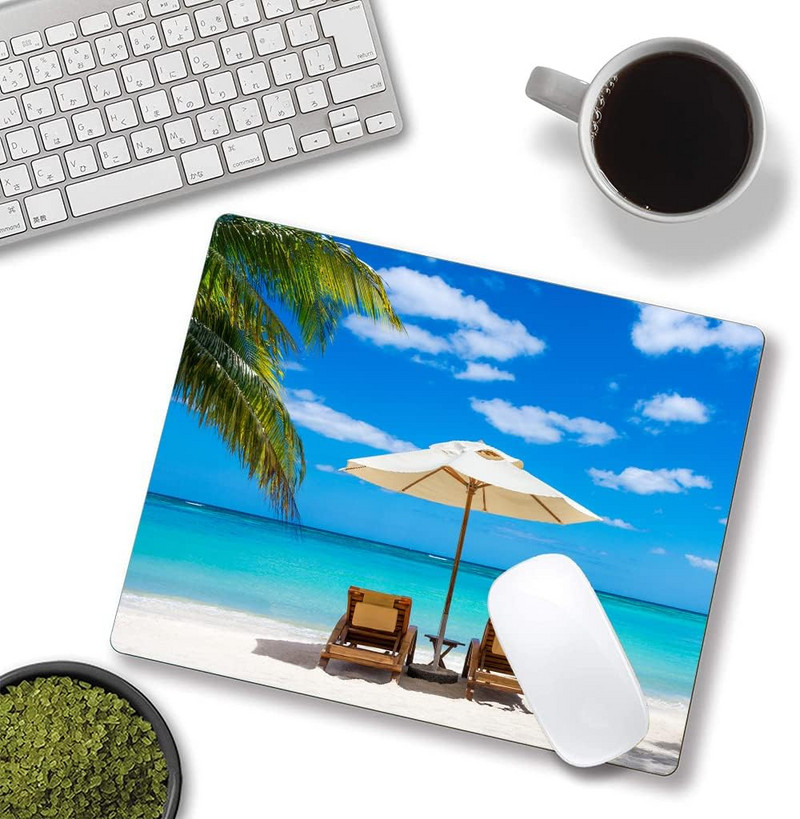 Mouse Pad Beach Mouse Pad Τετράγωνο αδιάβροχο Mouse Pad Αντιολισθητική βάση από καουτσούκ για φορητούς υπολογιστές γραφείου 9,5"x7,9"x0,12" ίντσες